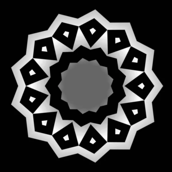 Decorazione Ornamentale Semplice Mandala Design Degli Elementi Colore Bianco Nero — Foto Stock