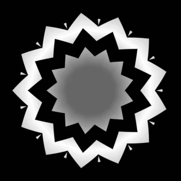 Mandala Proste Dekoracje Ozdobne Projektowania Elementów Kolorze Czarno Białym Gradientowym — Zdjęcie stockowe