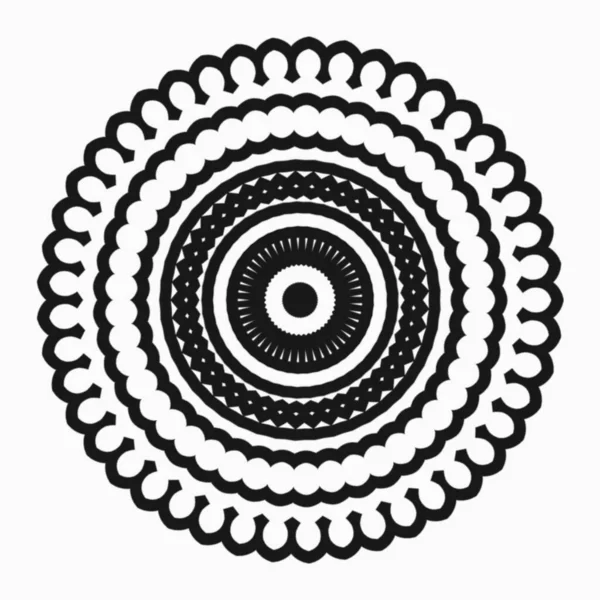 Mandala Virág Díszítő Dekoráció Elem Design Fekete Fehér Színű — Stock Fotó