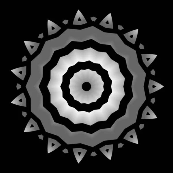 Mandala Jednoduchá Květinová Dekorace Černobílé Barvě Gradient Návrh Prvků Pro — Stock fotografie