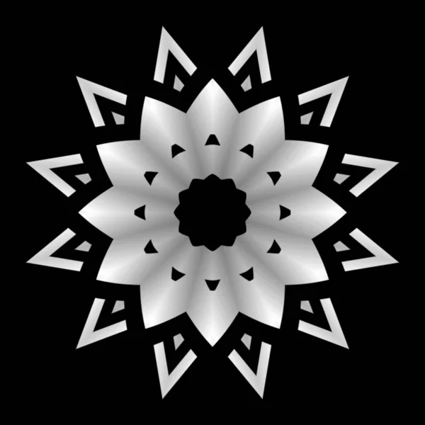 Mandala Basit Tasarımı Siyah Beyaz Renkte Tekstil Kumaş Çerçeve Kenar — Stok fotoğraf