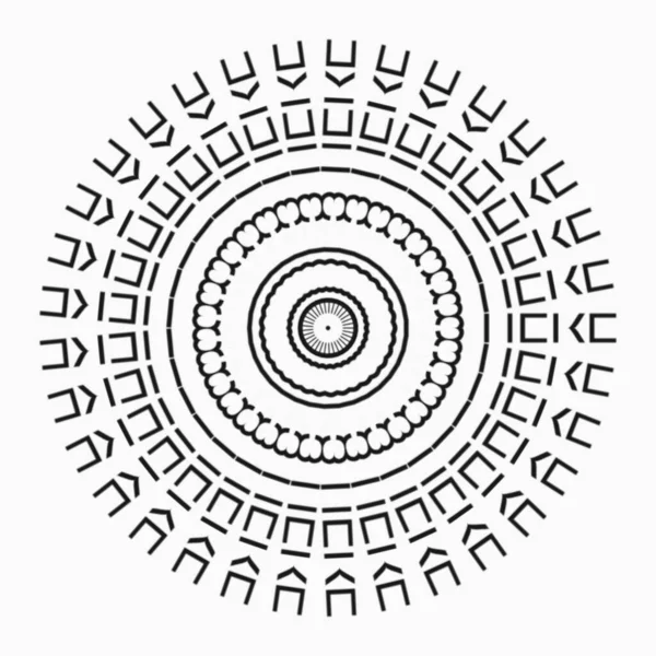 Mandala Einfaches Design Schwarz Weißer Farbe Elementdesign Für Textilien Stoffe — Stockfoto