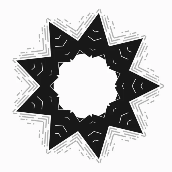 Mandala Jednoduchá Dekorace Černé Bílé Barvě Návrh Prvků Pro Potisk — Stock fotografie