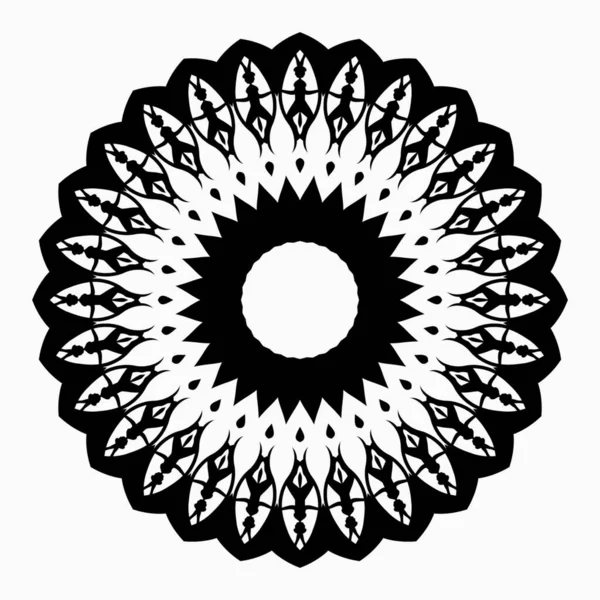 Mandala Díszítő Dekoráció Elem Design Fekete Fehér Színű — Stock Fotó