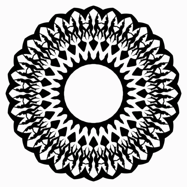 Decoración Ornamental Mandala Para Diseño Elementos Color Blanco Negro — Foto de Stock