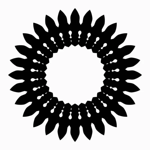 Мандала Простий Декоративний Декор Дизайну Елементів Чорно Білого Кольору — стокове фото