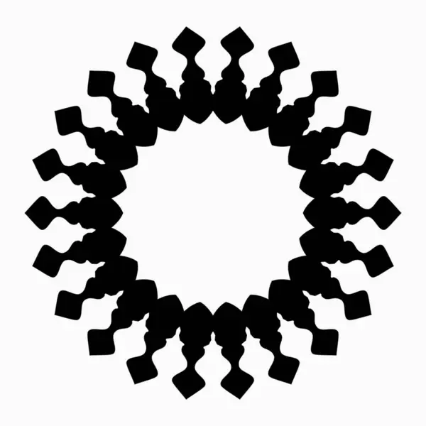 黒と白の色の要素のデザインのためのマンダラシンプルな装飾 — ストック写真