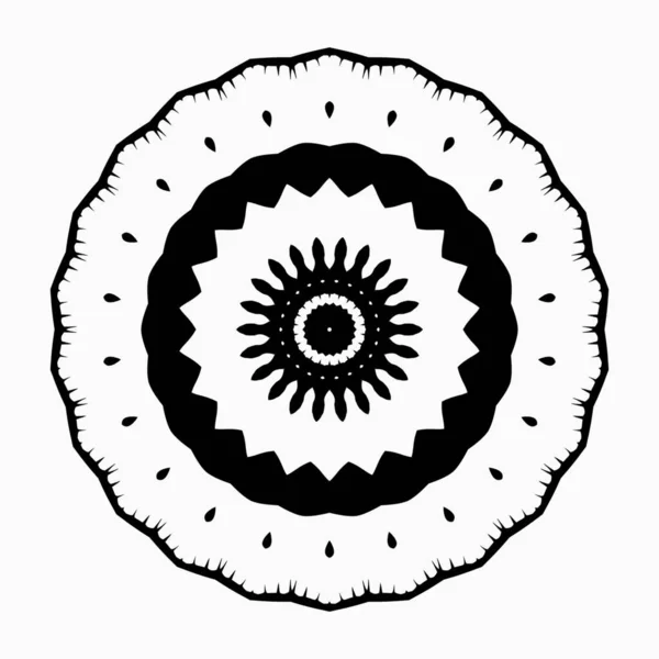Mandala Jednoduchá Dekorativní Dekorace Pro Design Prvků Černé Bílé Barvě — Stock fotografie
