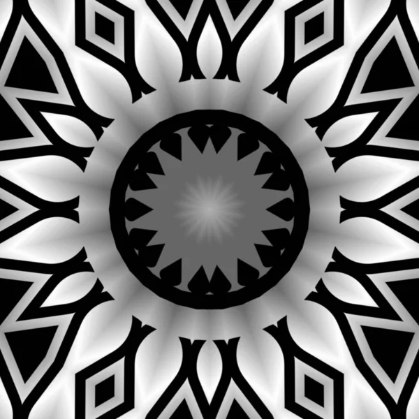 Mandala Tło Ozdobne Dekoracji Kolorze Czarno Białym — Zdjęcie stockowe