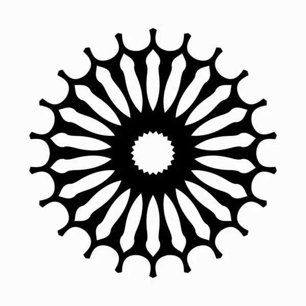 Mandala Einfache Zierdekoration Für Elementdesign Schwarzer Und Weißer Farbe — Stockfoto