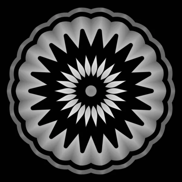 Mandala Einfache Ornamentale Dekoration Für Elementdesign Schwarz Weiß Farbverläufen — Stockfoto