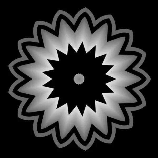Mandala Decoração Ornamental Simples Para Design Elementos Preto Branco Gradiation — Fotografia de Stock