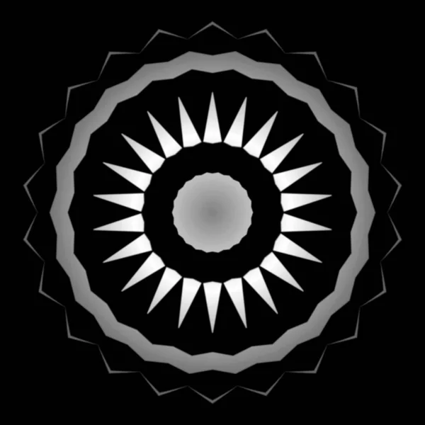 Mandala Jednoduchá Dekorativní Dekorace Pro Design Prvků Černobílé Odstupňování Barvy — Stock fotografie