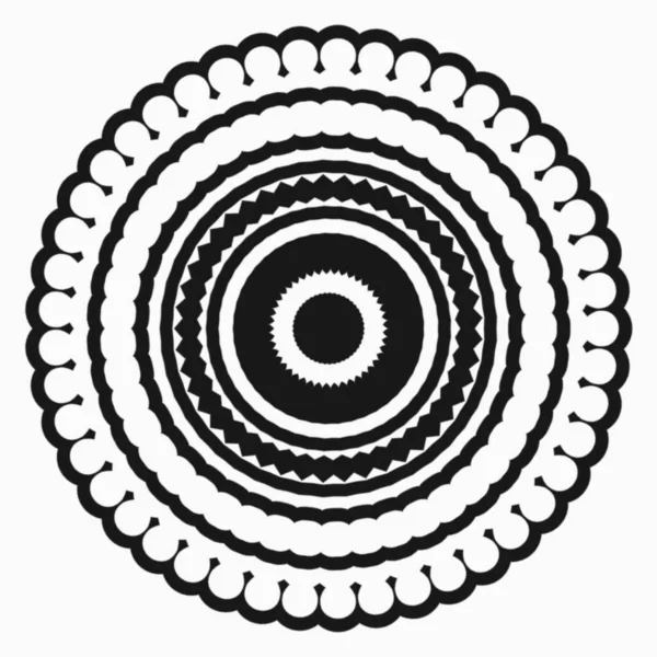 Mandalablüte Ornamentale Dekoration Für Elementdesign Schwarzer Und Weißer Farbe — Stockfoto