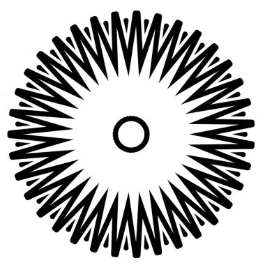 Siyah ve beyaz renkli element tasarımı için basit mandala süs konsepti