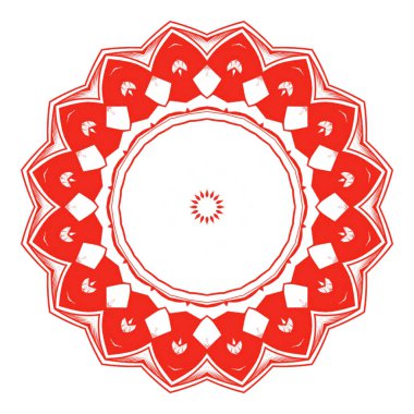 Mandala çiçeği süslemesi. Tekstil, kumaş, çerçeve ve kenar ya da moda kağıdı baskısı için element tasarımı.