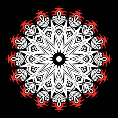 Mandala süs tasarımı. Tekstil, kumaş, çerçeve ve kenar ya da moda kağıdı baskısı için element tasarımı.