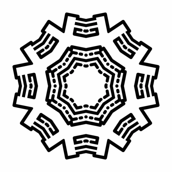Mandala Semplice Concetto Ornamentale Design Degli Elementi Colore Bianco Nero — Foto Stock