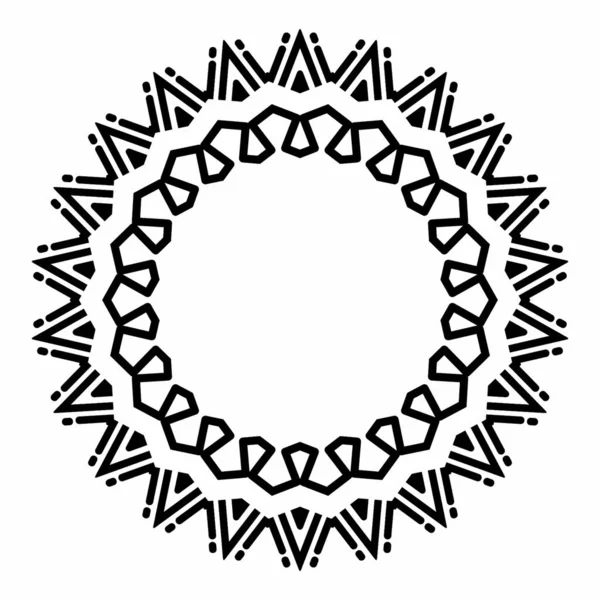 Mandala Semplice Concetto Ornamentale Design Degli Elementi Colore Bianco Nero — Foto Stock