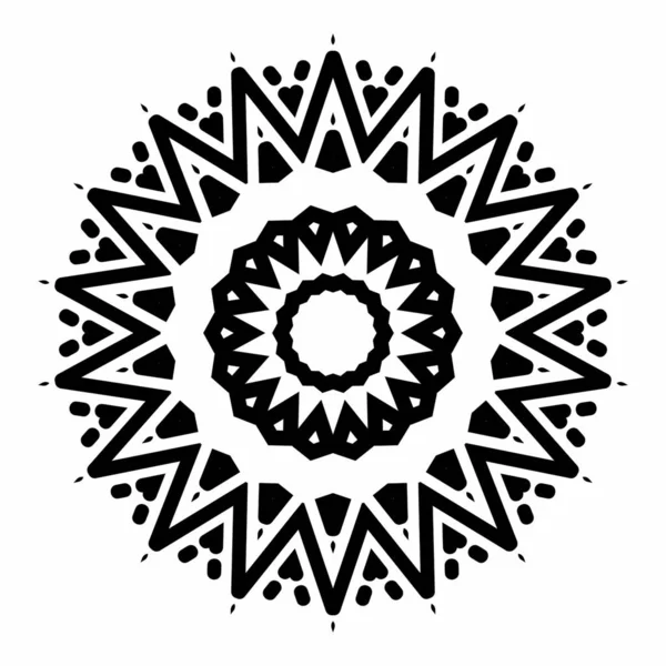 Mandala Egyszerű Díszítő Koncepció Elem Design Fekete Fehér Színű — Stock Fotó