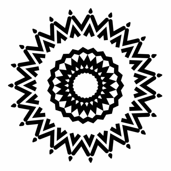 Mandala Conceito Ornamental Simples Para Projeto Elemento Cor Preta Branca — Fotografia de Stock