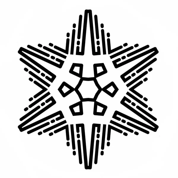 Mandala Proste Dekoracyjne Koncepcja Projektowania Elementów Kolor Czarny Biały — Zdjęcie stockowe