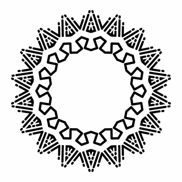Mandala Egyszerű Díszítő Koncepció Elem Design Fekete Fehér Színű — Stock Fotó