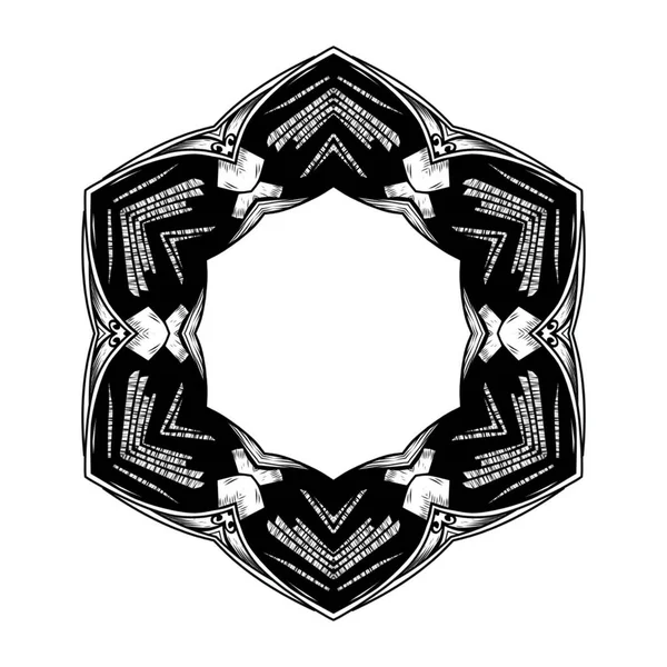 黒と白の色の要素のデザインのためのマンダラシンプルな装飾コンセプト — ストック写真