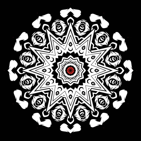 Decorazione Mandala Ornamento Design Elemento Design Tessile Tessuto Cornice Bordo — Foto Stock