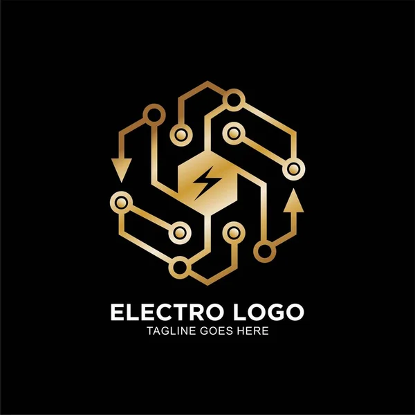 Diseño Premium Del Concepto Logotipo Electro — Vector de stock