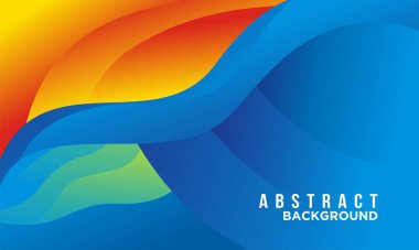 Mavi ve sarı eğimli soyut dalgalı arkaplan tasarımı