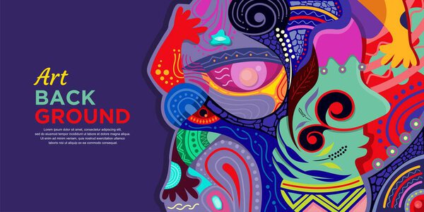 Abstract vector art background banner with colorful design