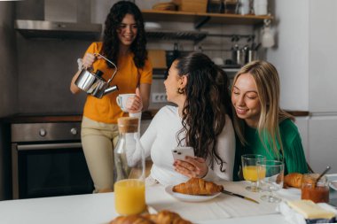 Friends came over for coffee and conversation