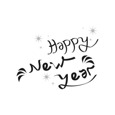 Mutlu Yeni Yıl Sanat Tasarım Logo Şablonu