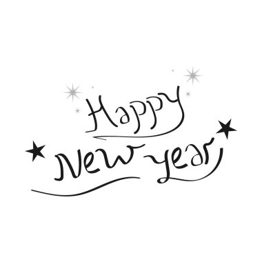 Mutlu Yeni Yıl Sanat Tasarım Logo Şablonu