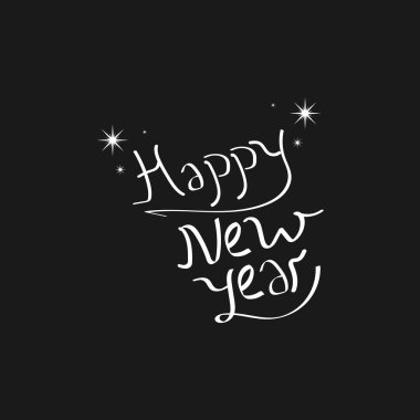 Mutlu Yeni Yıl Sanat Tasarım Logo Şablonu