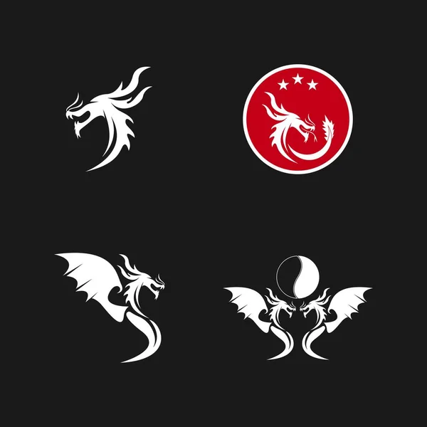 Dragon Silhouette Icon Symbol Vector Illustration — Stock Vector