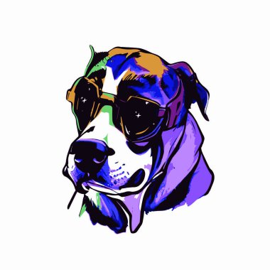 Gözlüklü köpek portresi