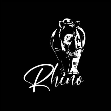 Rhinoceros on a black background