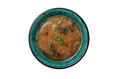 Tabakta deniz mahsulü Asya çorbası.