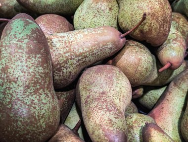 Taze organik armut dokusunun yakın çekimi.