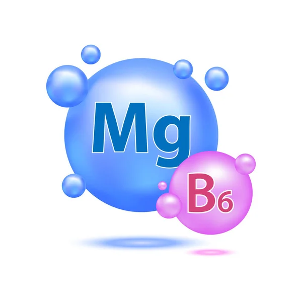 Minerals Magnesium Vitamin Health Concept Medical Dietary Nutrition Vector Illustration — Stock Vector