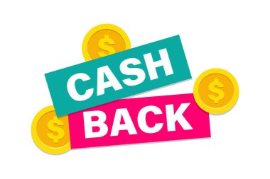 Nakit vektör simgesi beyaz bir arkaplanda izole edilmiştir. Nakit veya Para Geri Etiketi