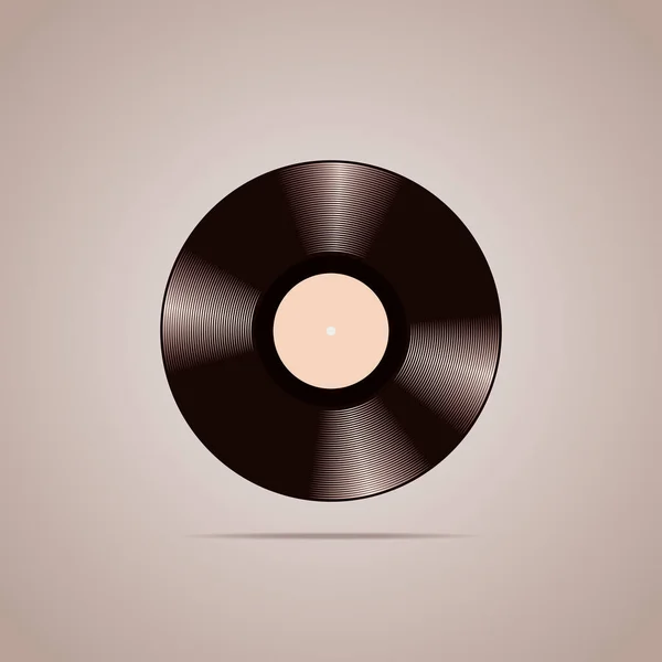 Vector Vinyl Record Isolated Light Brown Background Old Cds Music — 图库矢量图片
