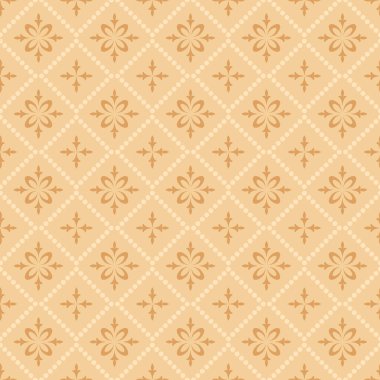 Kusursuz soyut geometrik desen. Kahverengi-bej arka plan. Vektör çizimi. Tekstil, ambalaj kağıdı, baskı, kumaş, duvar kağıdı ve dekor için modaya uygun baskı