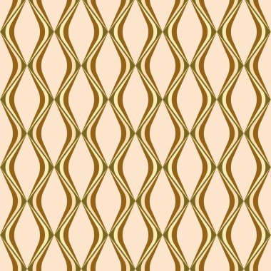 Kusursuz soyut geometrik desen. Dalga vektör şablonu. Tekstil ürünleri, ambalaj kağıdı, duvar kağıdı, dekor için modaya uygun bir baskı. Vektör illüstrasyonu.