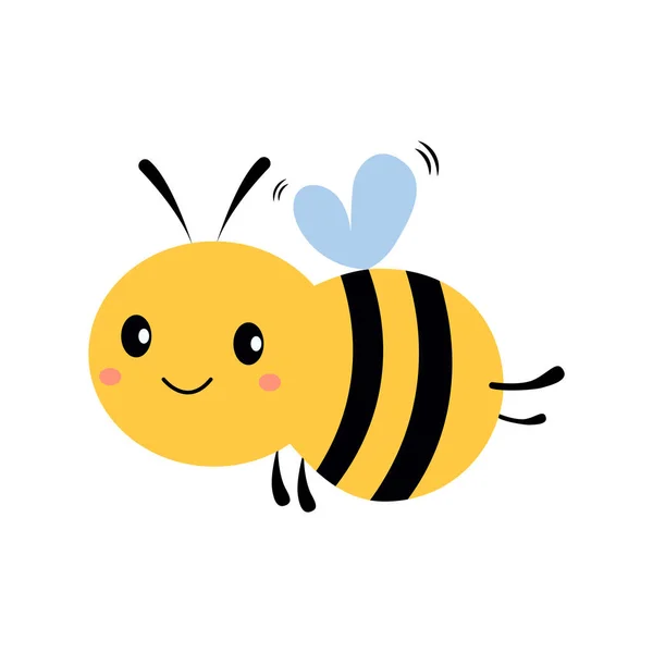 Illusztráció Egy Barátságos Aranyos Rajzfilm Méh Repülő Mosolygó Aranyos Méhecske Stock Illusztrációk