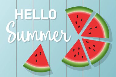 Karpuz. Açık mavi arka planda 