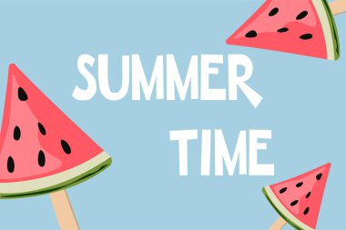 Karpuz. Meyveli dondurma. Karpuzlu dondurmanın arka planına 