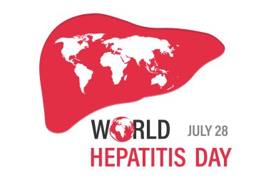  28 Temmuz Hepatit Günü temalı vektör illüstrasyonu. Minimalist ve modern bir kavram olan vektör kartpostal tasarımı için arka plan şablonu kullanmak, kapak, arkaplan, uluslararası
